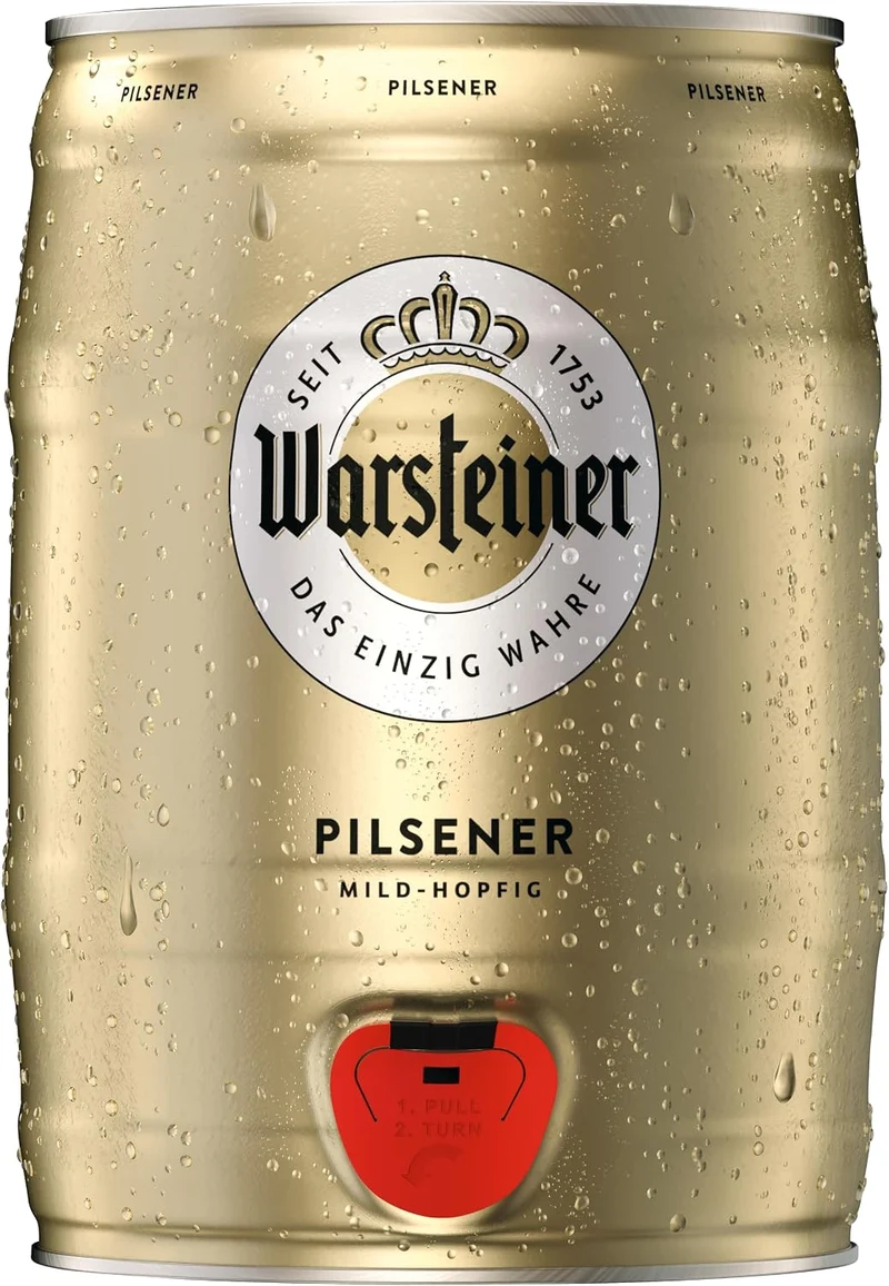 Warsteiner Pilsener Partyfass 5,0l, alc. 4,8 Vol.-%