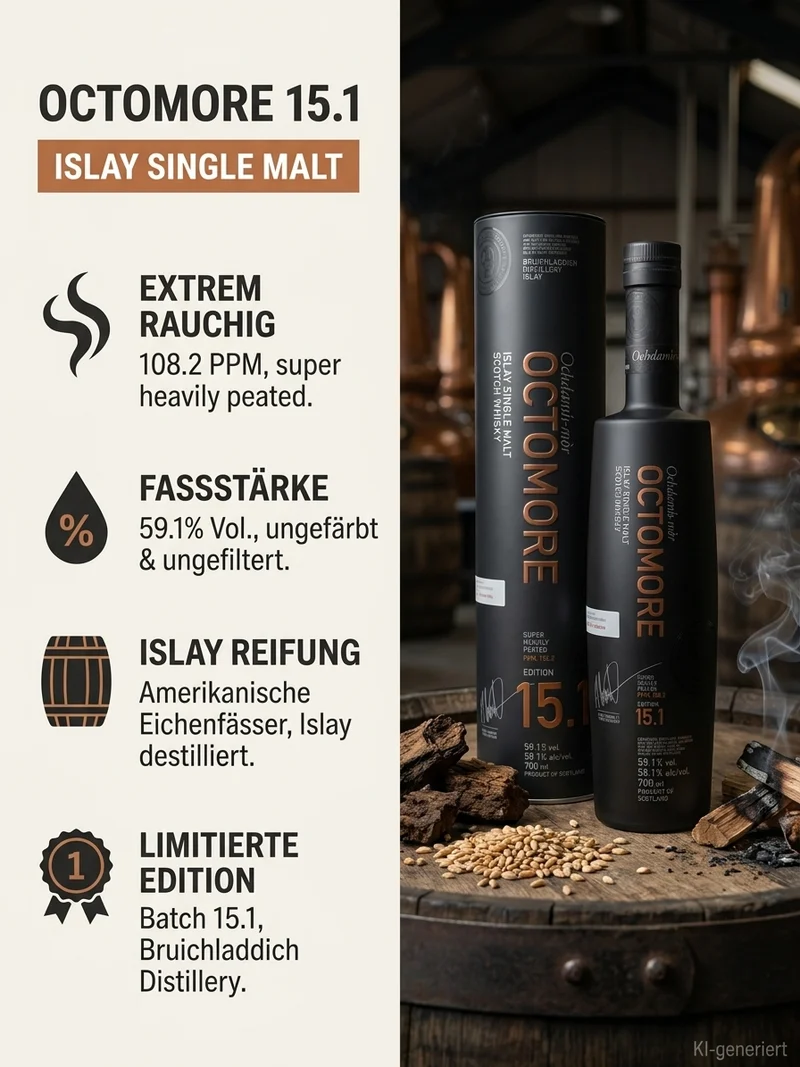 Octomore 15.1 5 Jahre 0,7l, alc. 59,1 Vol.-%