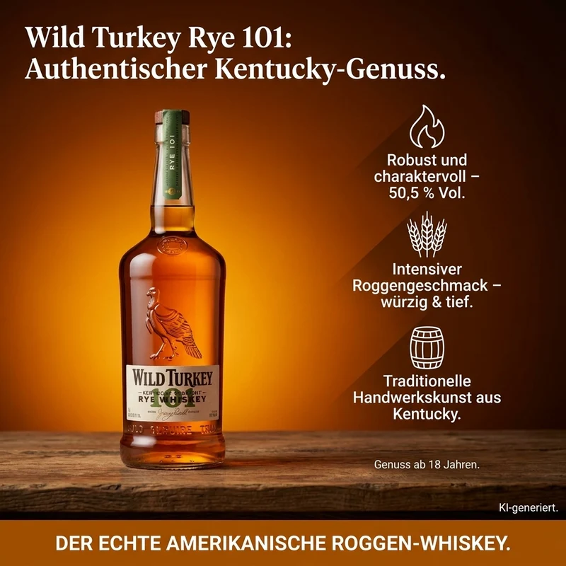 Wild Turkey 101 Rye 1,0l, alc. 50,5 Vol.-%
