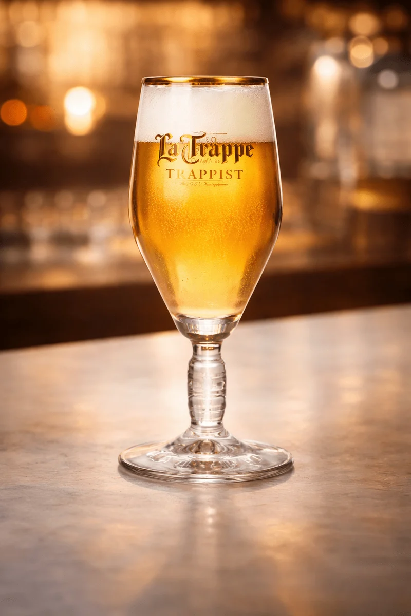 La Trappe Trappist Bierglas 300ml – Elegantes Kelchglas mit Goldrand