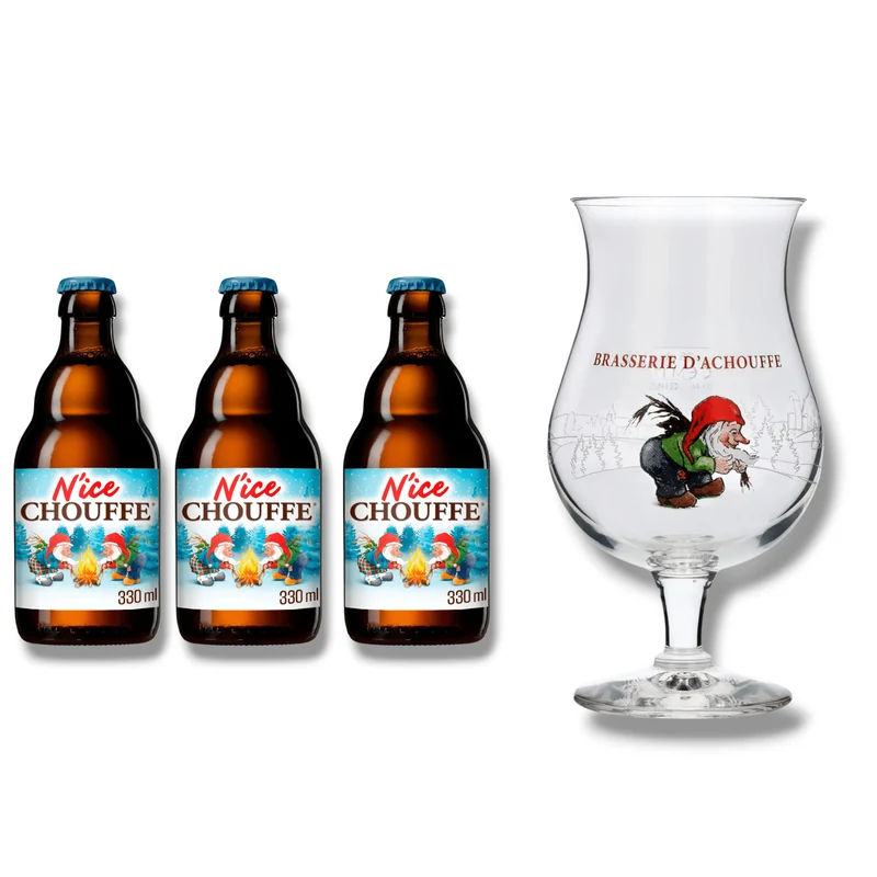 La Chouffe Geschenkset- belgisches Bier & Orignalglas