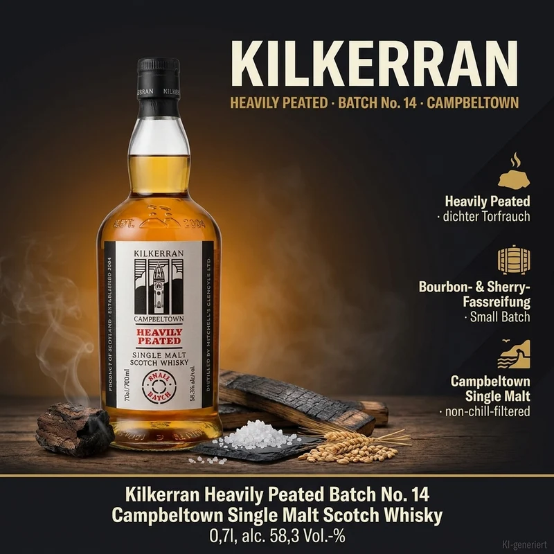Kilkerran Heavily Peated Batch 14 0,7l, alc. 58,3 Vol.-%