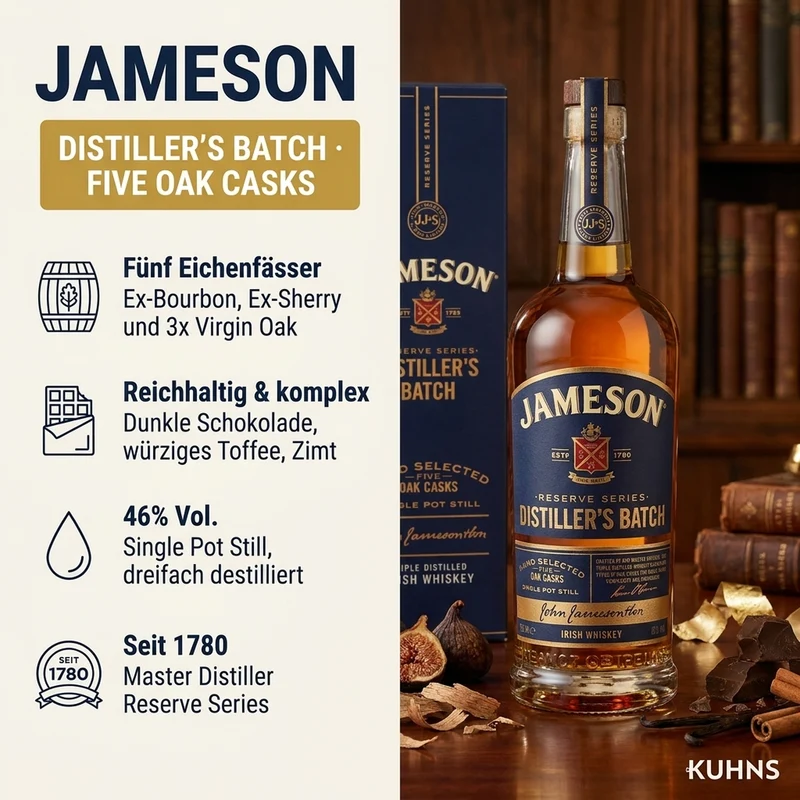 Jameson Distiller's Batch Irish Whiskey 0,7l, alc. 46 Vol.-%