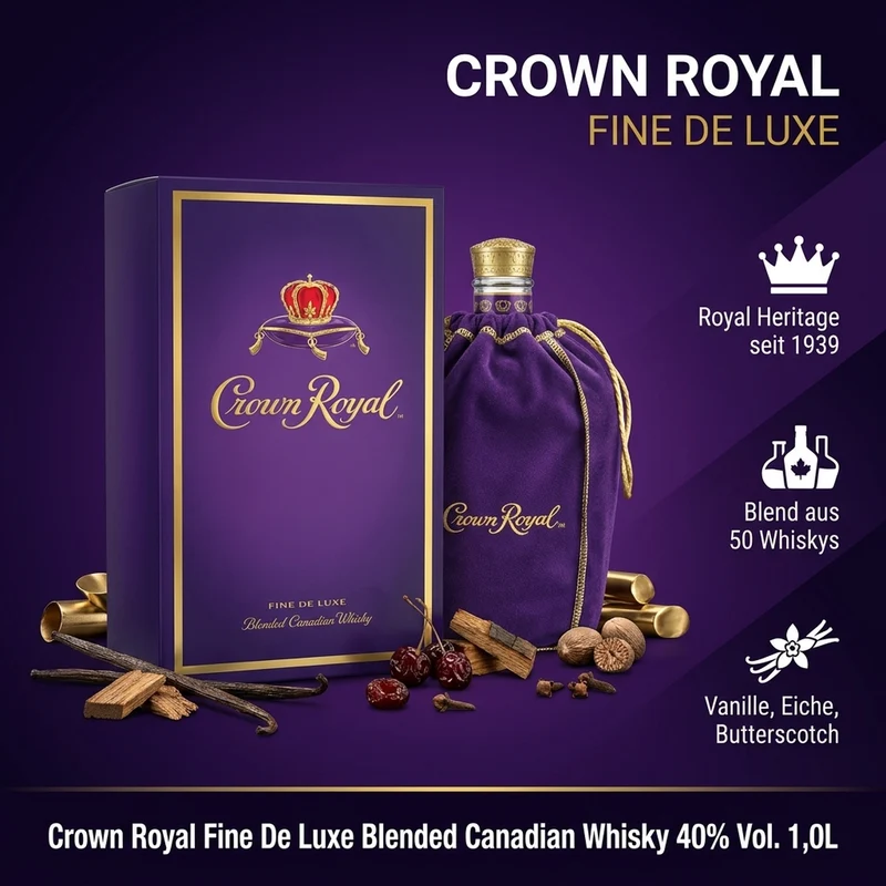 Crown Royal Fine de Luxe Canadian Whisky 1,0l, alc. 40 Vol.-%