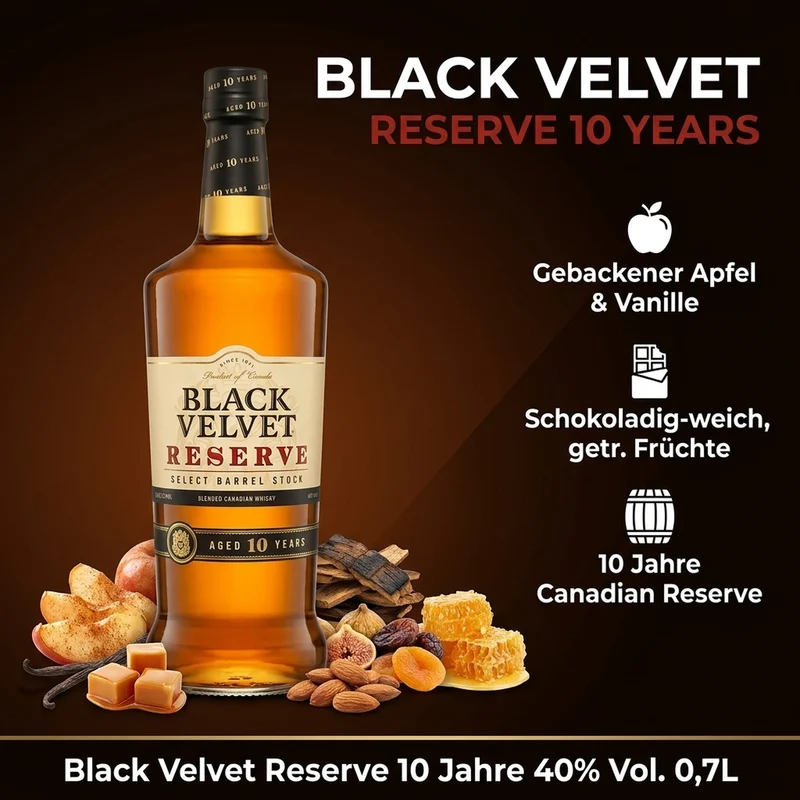 Black Velvet Reserve 10 Jahre 1,0l, alc. 40 Vol.-%