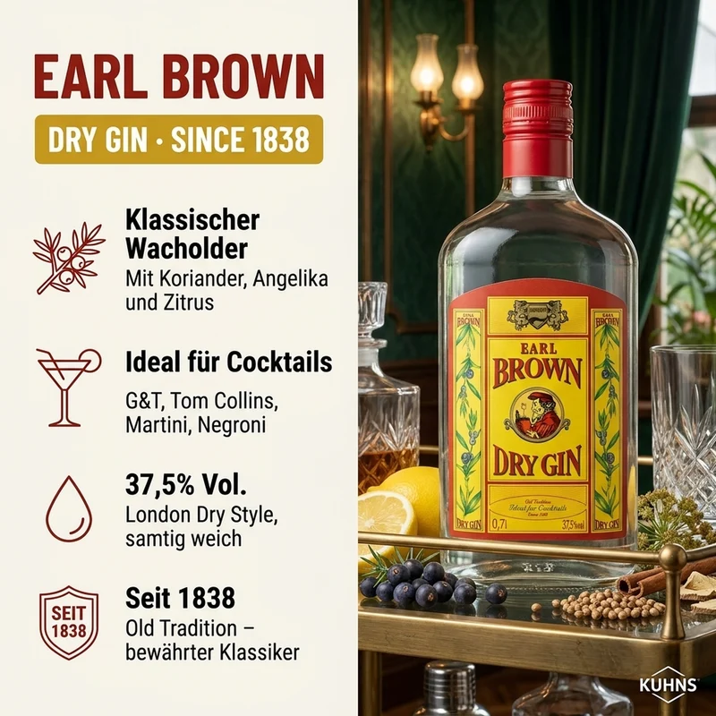 Earl Brown Dry Gin 0,7l, alc. 37,5 Vol.-%
