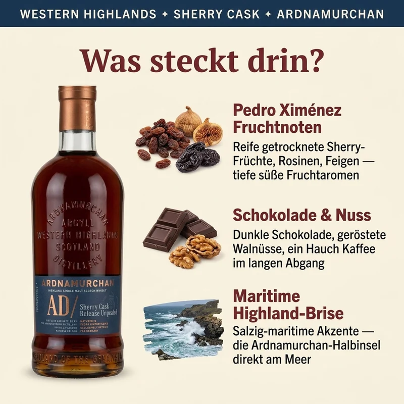 Ardnamurchan AD/ Sherry Cask Release Unpeated 0,7l, alc. 56,9 Vol.-%