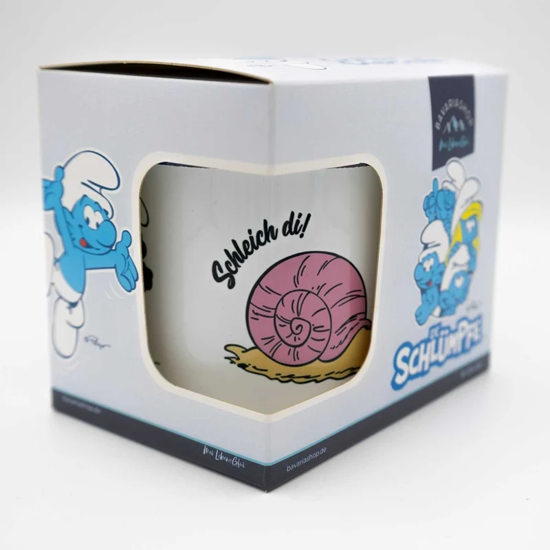 ®Die Schlümpfe Emailletasse "Schleich di"