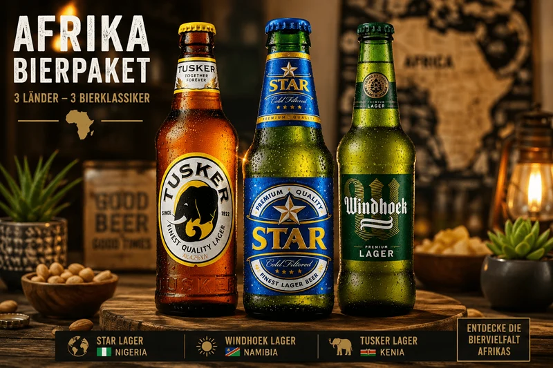 Afrika Bier Mix – Star, Windhoek & Tusker im Probierpaket
