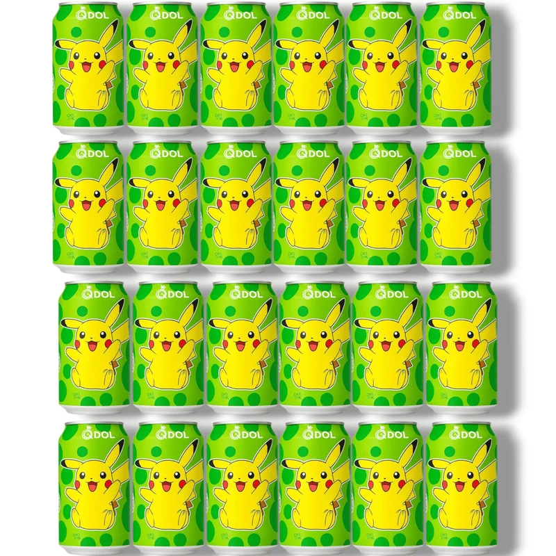 QDol Pokémon Pikachu Lime Sparkling Water 330ml – Erfrischend & Spritzig