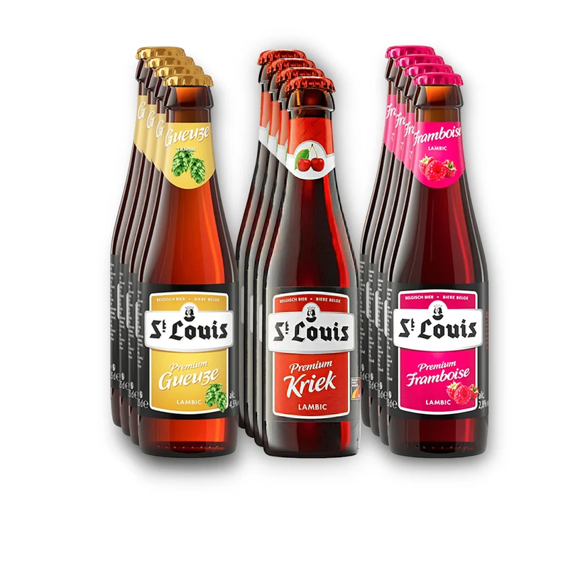 St. Louis Premium Bier Mix -Kriek, Framboise & Gueuze - Fruchtbier aus Belgien- Lambic