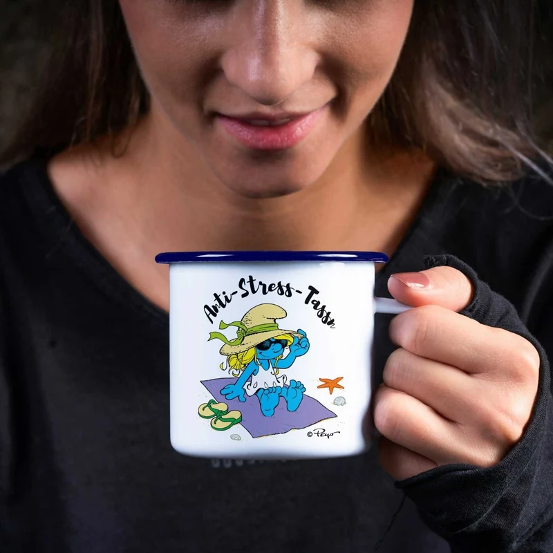 ®Die Schlümpfe Emailletasse "Anti Stress Damen"