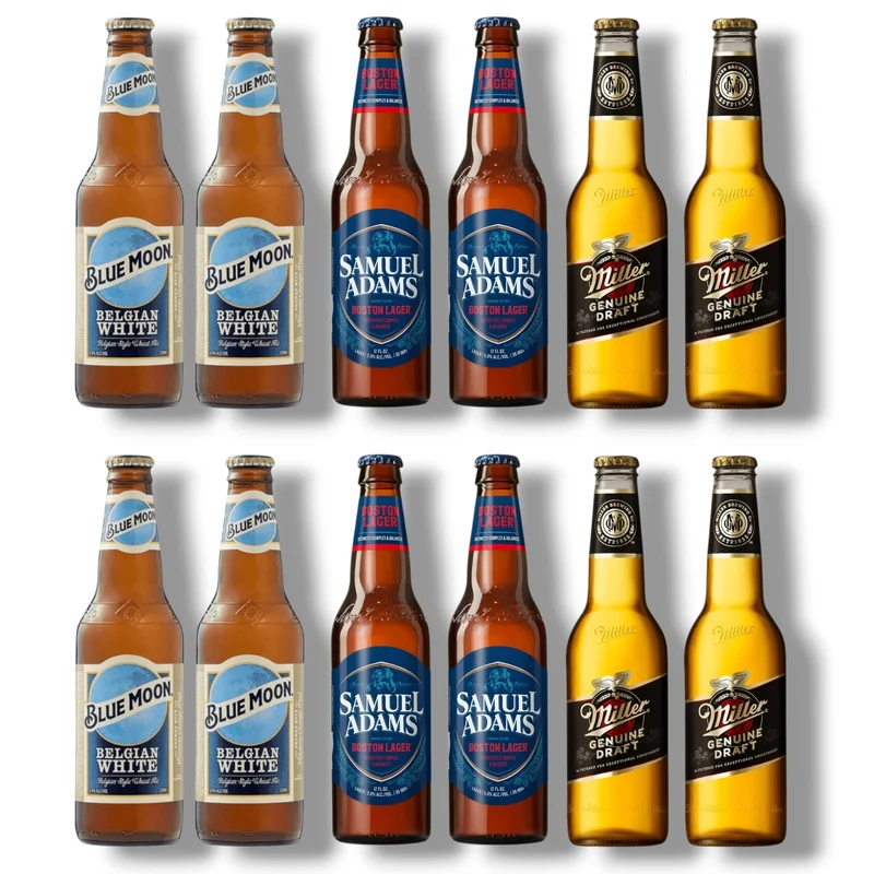 Amerikanisches Bier-Set – Samuel Adams, Blue Moon & Miller Genuine Draft