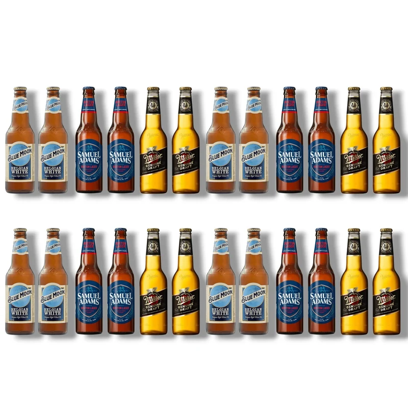 Amerikanisches Bier-Set – Samuel Adams, Blue Moon & Miller Genuine Draft