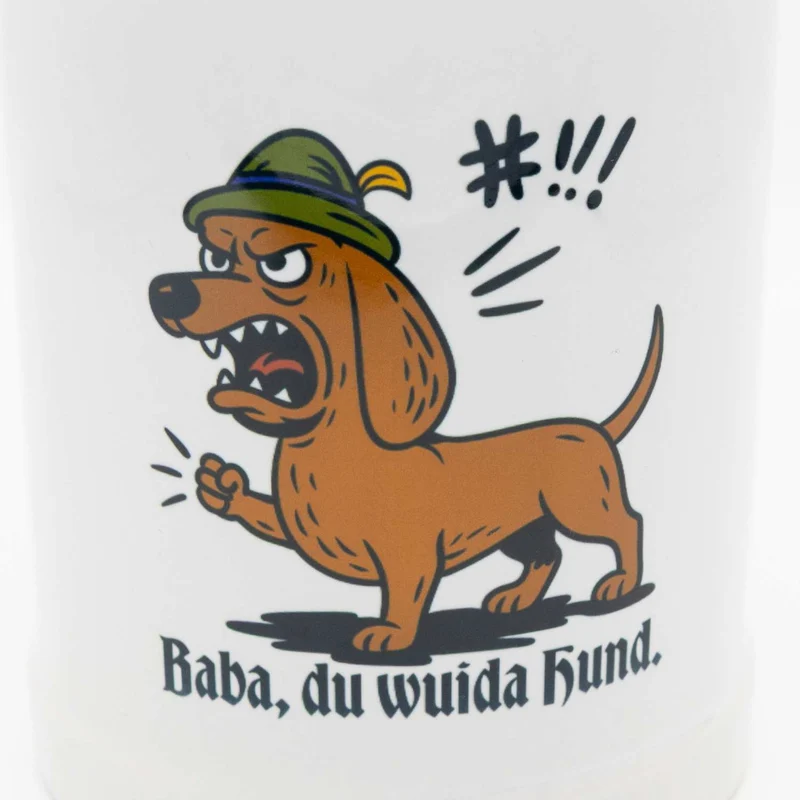 Bierkrug "Baba, du wuida Hund"