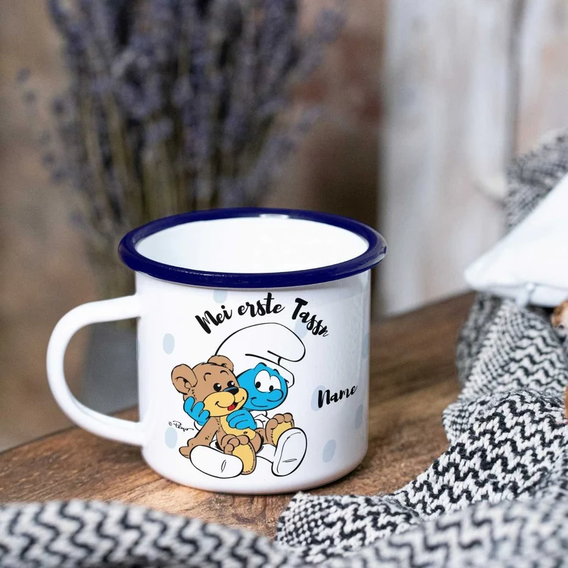 ®Die Schlümpfe Tasse "Mei erste Tassn" mit Wunschnamen