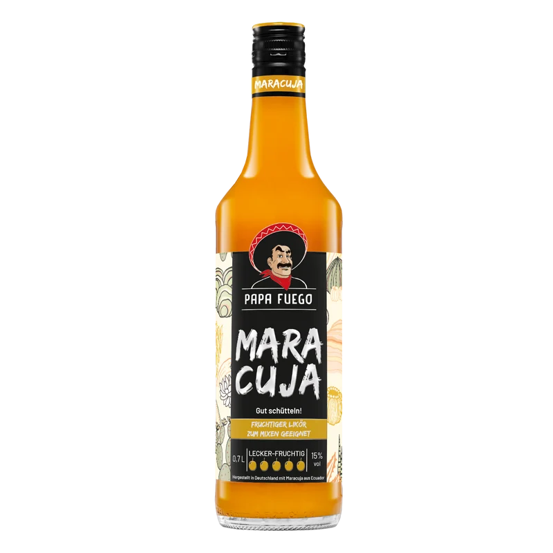 Papa Fuego Maracuja Likör 0,7l, alc. 15 Vol.-%