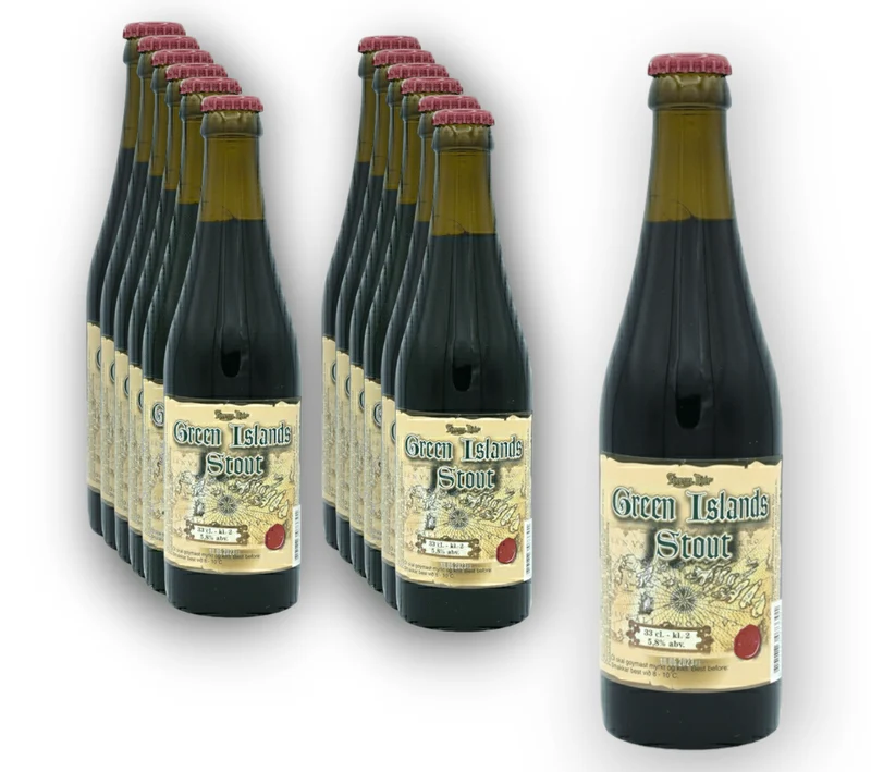 Föroya Bjór Green Islands Stout 0,33l – Dunkelbier von den Faröern mit 5,8% Vol.