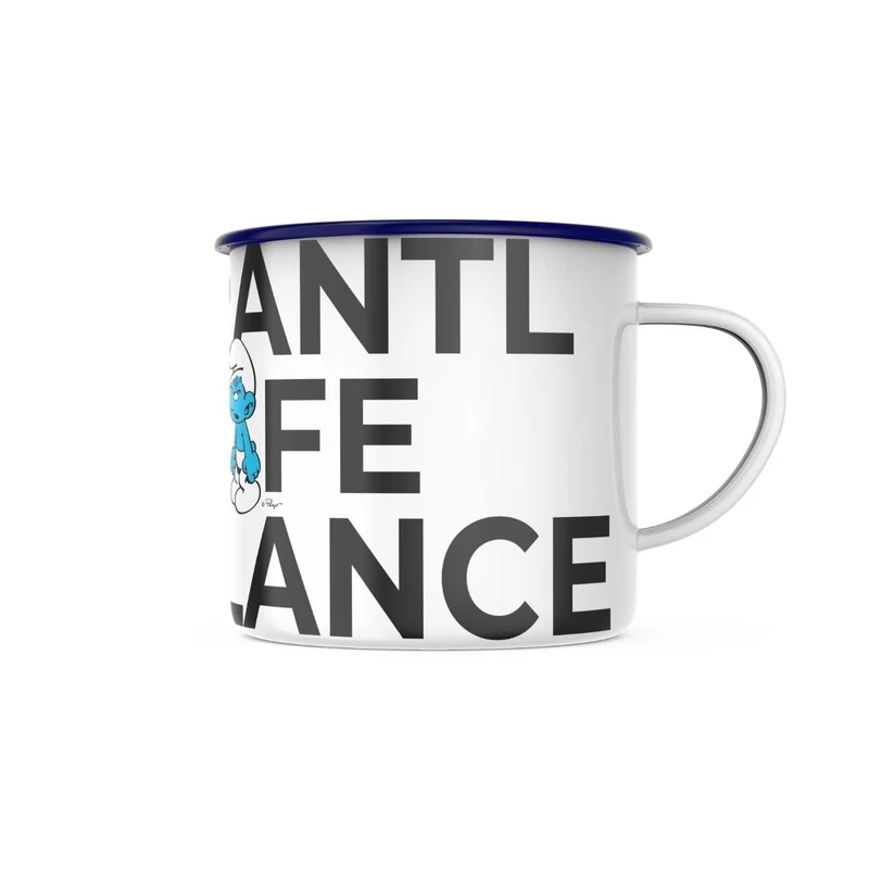®Die Schlümpfe Emailletasse "Grantl life balance"