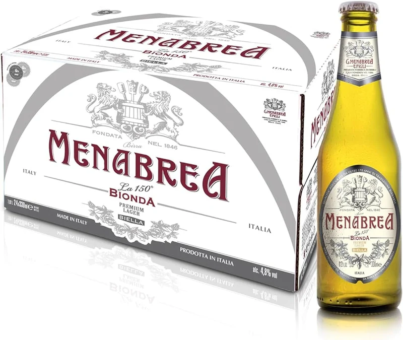 Birra Menabrea Bionda 0,33l – Premium Lager aus Italien mit 4,8% Vol.