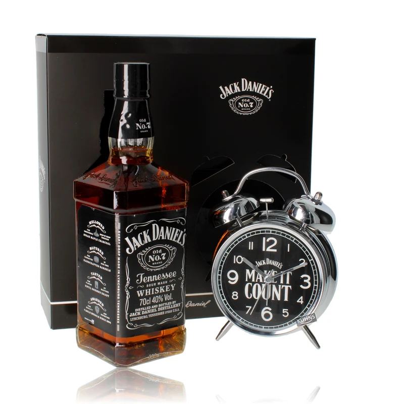 Jack Daniel´s Wecker Clock Geschenkset 0,7l alc. 40 Vol.-%