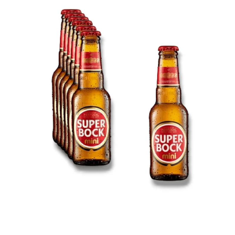 Super Bock Mini Original – Das klassische Lagerbier in der 0,2l Flasche mit 5,2% Vol.