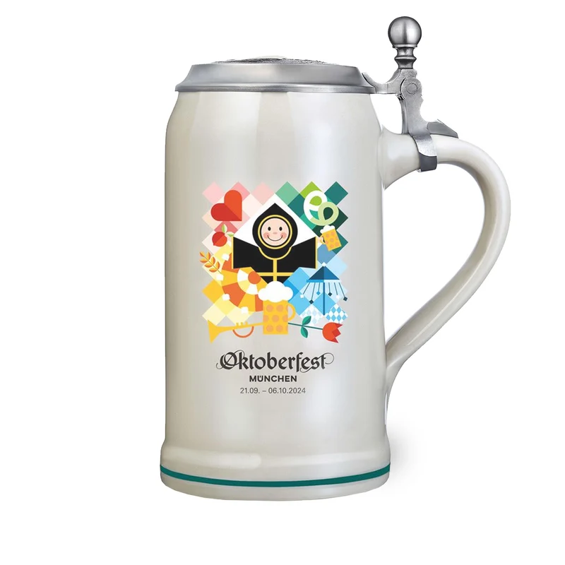 Offizieller Oktoberfestkrug 2024 mit Zinndeckel - B-Ware
