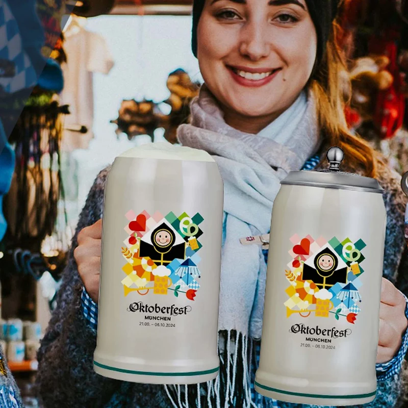 Offizieller Oktoberfestkrug 2024 mit Zinndeckel - B-Ware