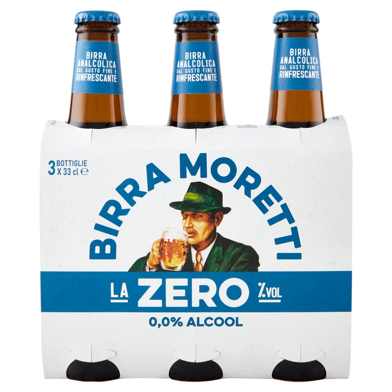 Birra Moretti Zero 0,3l- alkoholfrei - Der Geschmack Italiens mit 0,0% Vol.