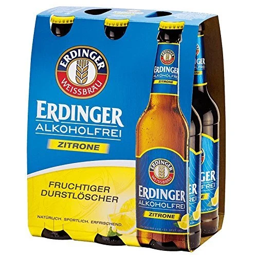 Erdinger Alkoholfrei Zitrone 0,33l – Isotonischer Zitronen-Weizenmix