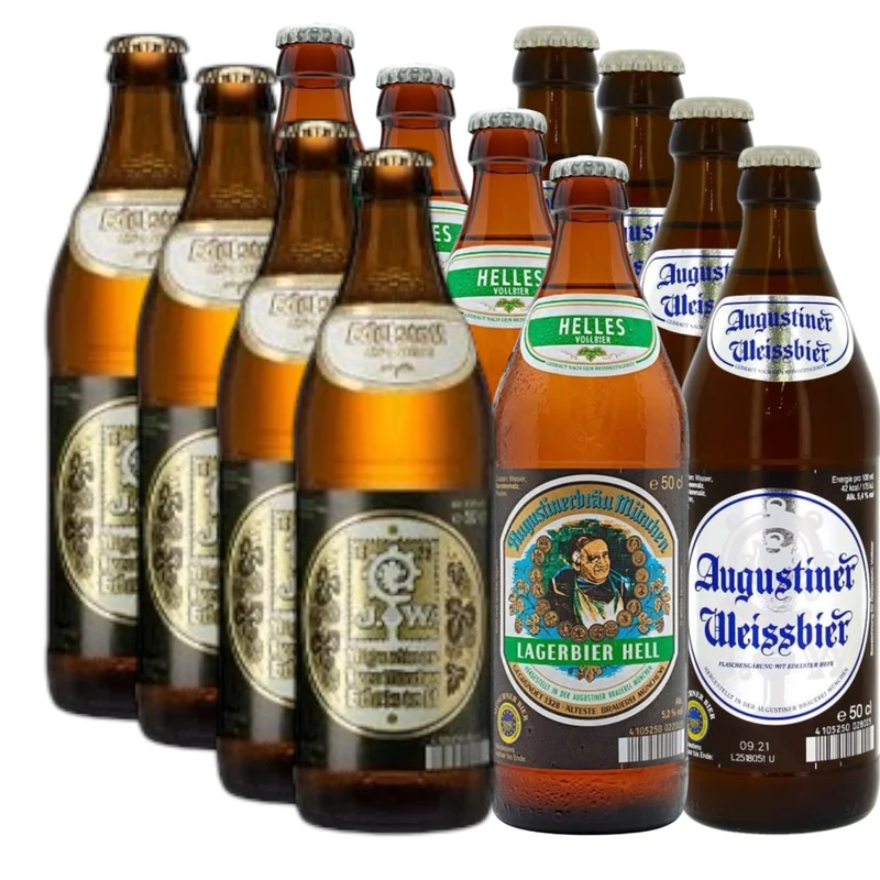 bayrisches Augustiner Bier Mix Augustiner Lager, Edelstoff und Weissbier