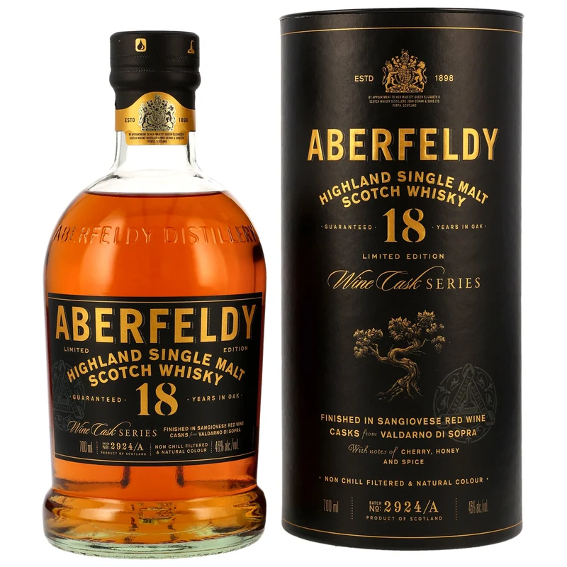 Aberfeldy 18 Jahre Sangiovese Red Wine Casks 0,7l, alc. 46 Vol.-%