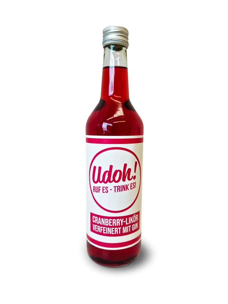 UDOH´S Likör 0,5l, alc. 17 Vol.-% Cranberry-Gin-Likör