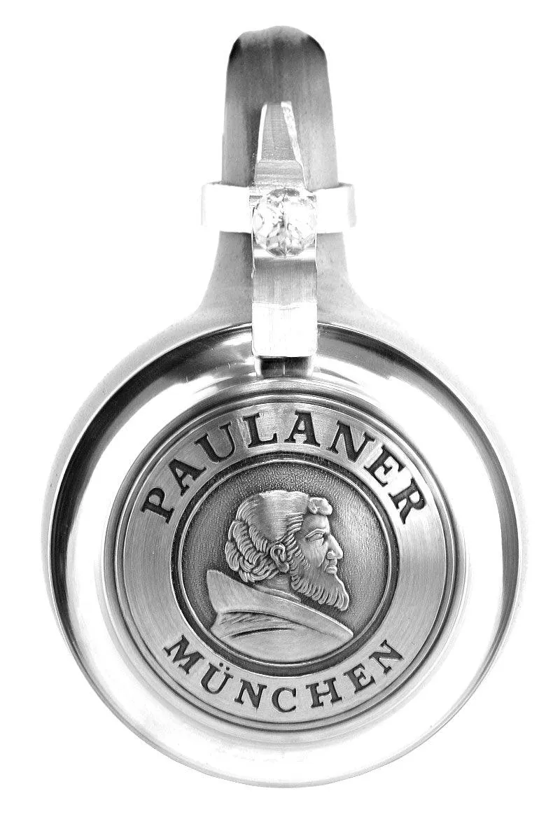 Steinkrug "Paulaner" salzglasiert mit Zinndeckel