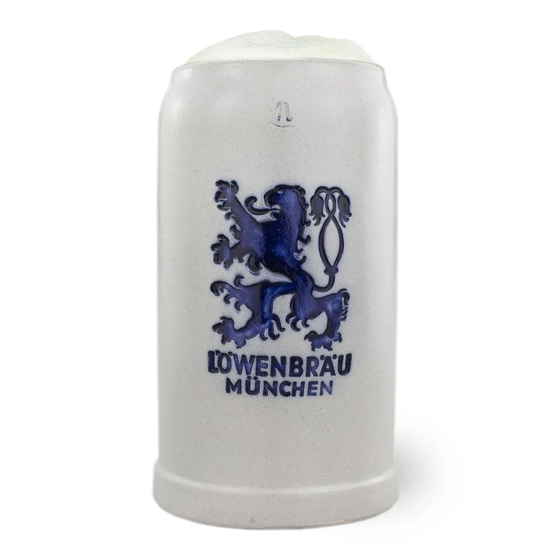 Steinkrug "Löwenbräu" salzglasiert
