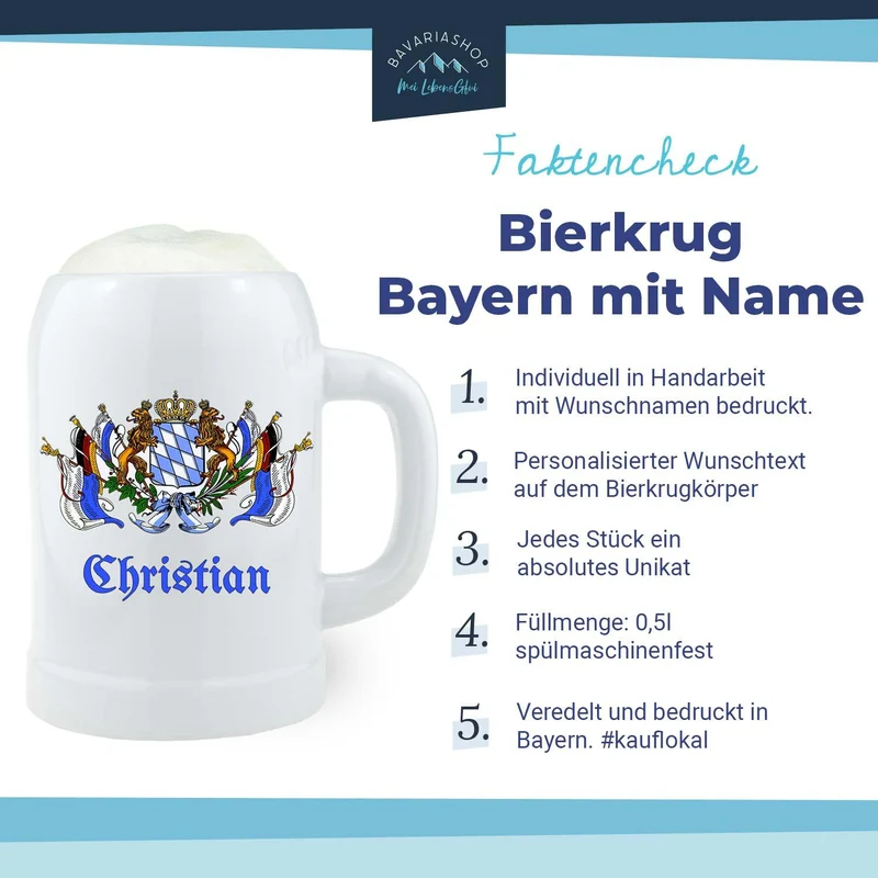 Bayerischer Bierkrug "Bayernwappen"