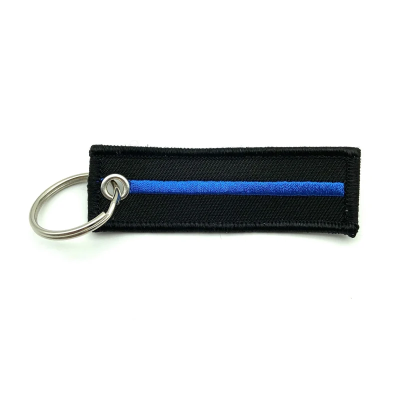 Thin Blue Line Textil Schlüsselanhänger