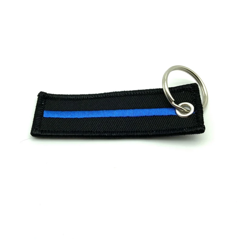 Thin Blue Line Textil Schlüsselanhänger