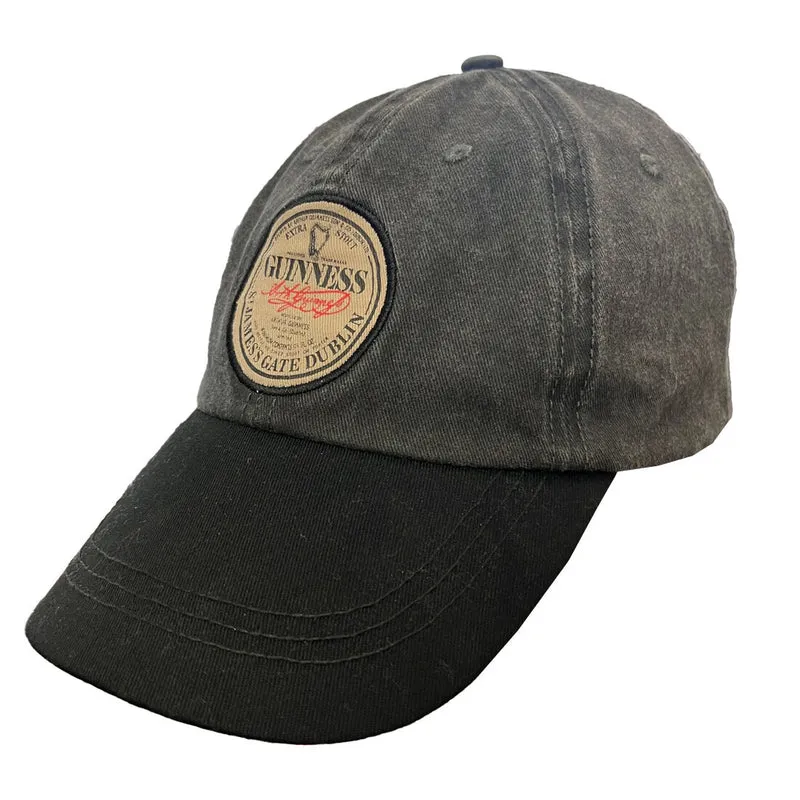 Black Acid Wash Guinness Vintage Baseball Cap