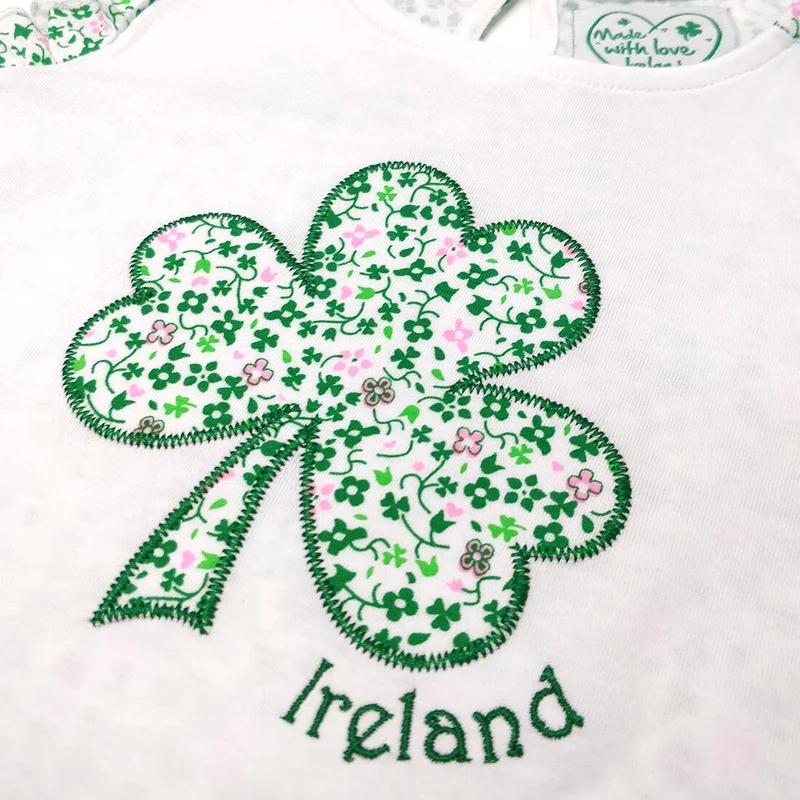 Kids Shamrock Flower T-Shirt White
