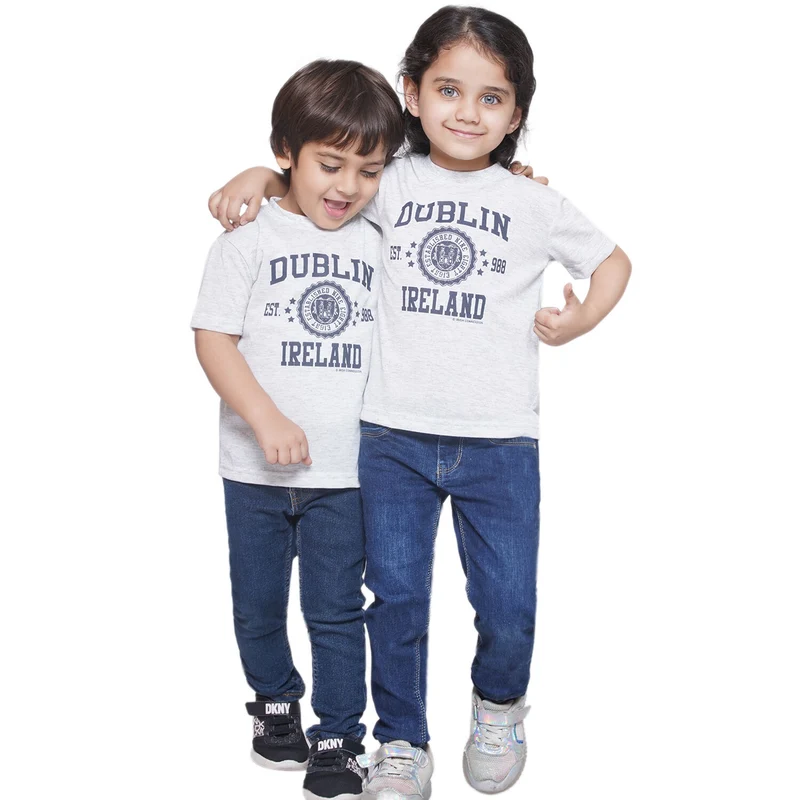 Kids Dublin 988 Stamp Stars T-Shirt Ash Grey