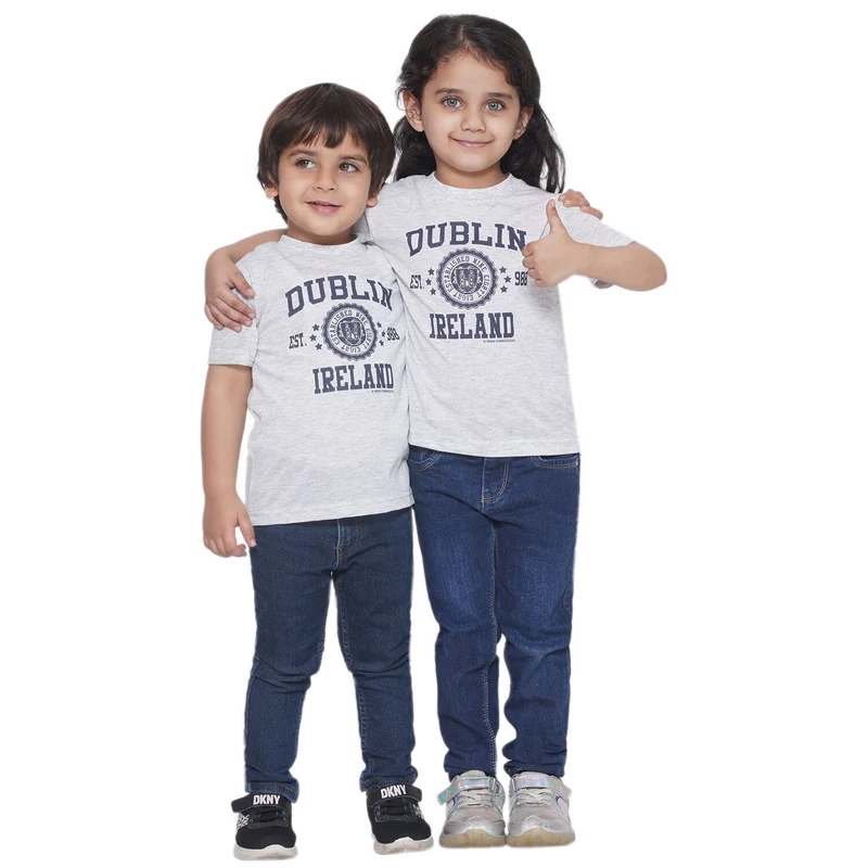 Kids Dublin 988 Stamp Stars T-Shirt Ash Grey