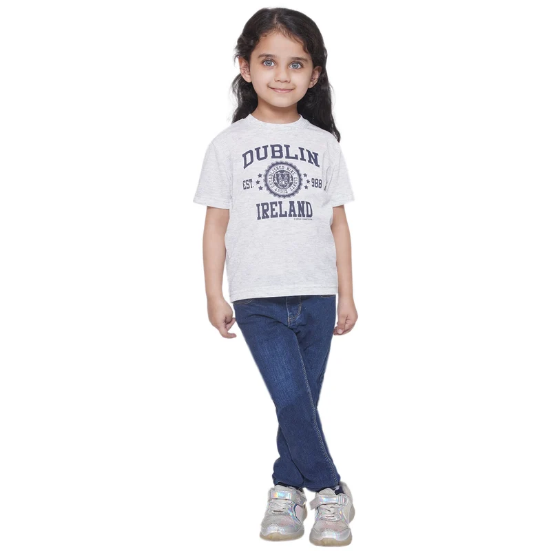Kids Dublin 988 Stamp Stars T-Shirt Ash Grey