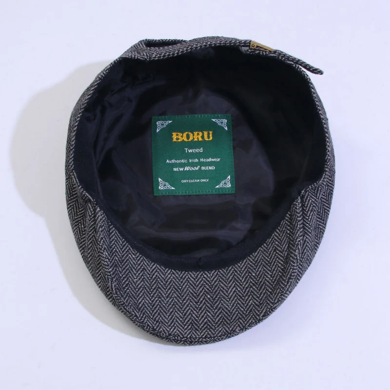 Everyman Grey Herringbone Tweed Hat