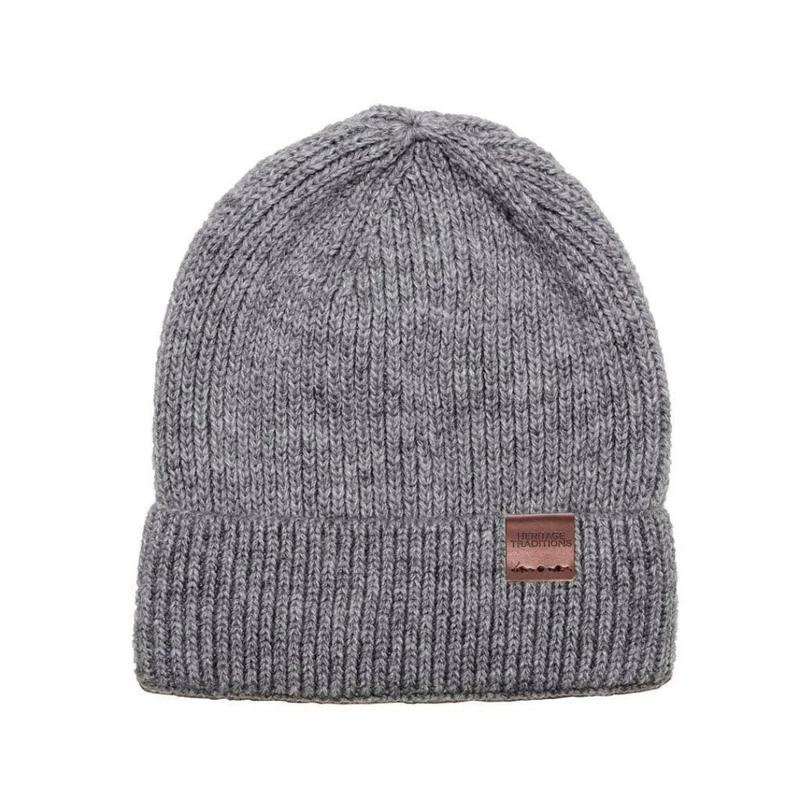 Wool Mix Fisherman Beanie Grey