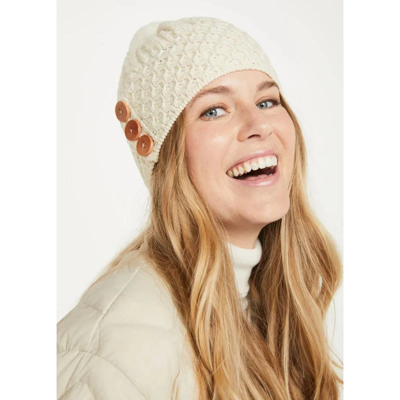 Women's Aran Bauble Natural Hat