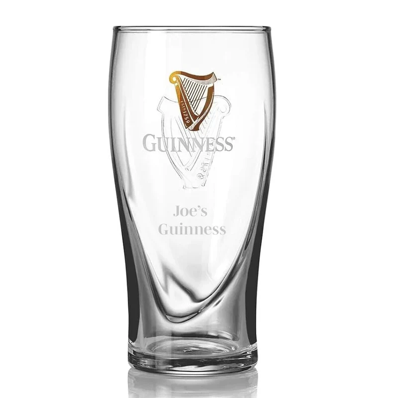Guinness 540ml Pint Glass With Engraving & Gift Box