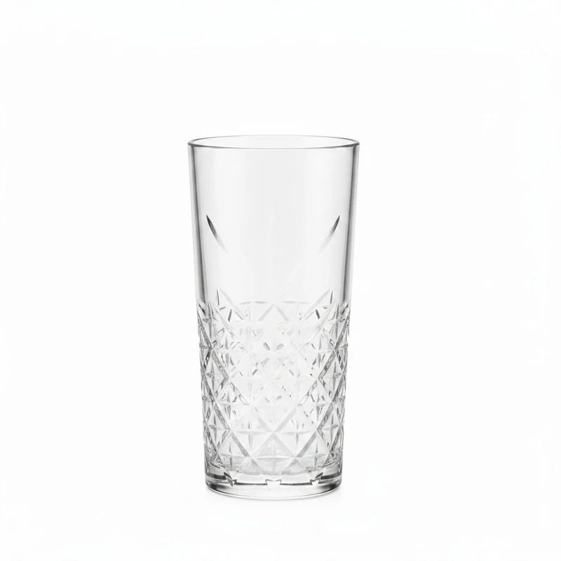 Kunststoffglas Luca Longdrink mit Reliefschliff | 0,4L | glasklar | 2er Set