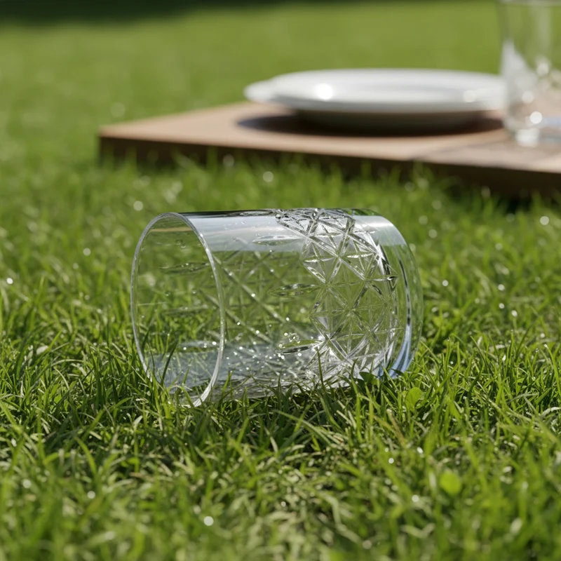 Kunststoffglas Luca 0,3L | Reliefschliff | glasklar | 2-er Set