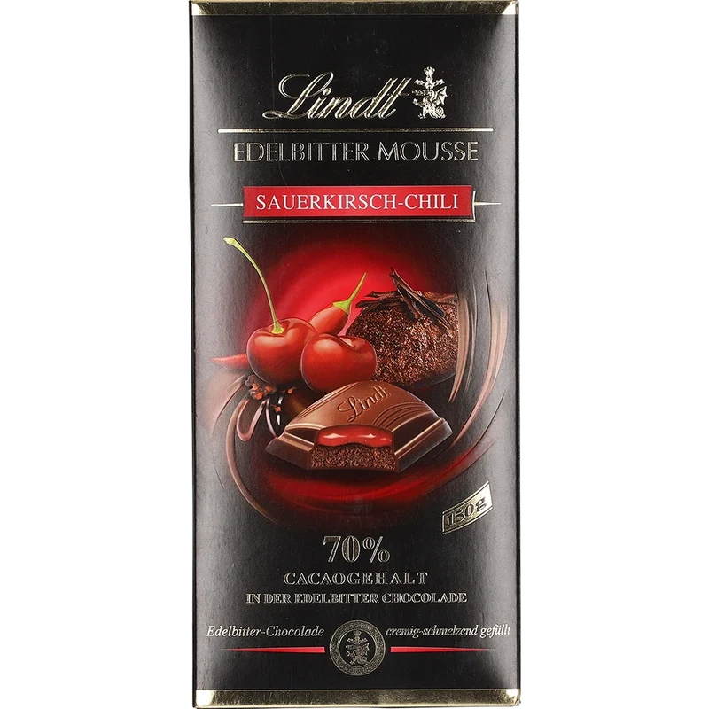 Lindt Edelbitter Mousse Kirsch-Chili 150G PCK